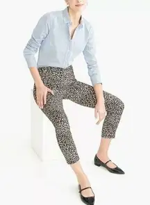 J Crew Leopard Winnie Pant Cropped Ankle Zip Skinny Tan/Black Pants