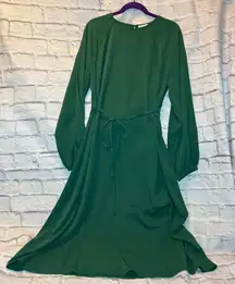 Chic Forest Green Long Sleeve Dress
