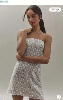 Watters Crescendo Strapless Bow Mini Dress