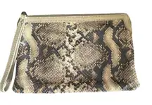 Massimo Dutti Elegant Snakeskin Print Clutch Wristlet