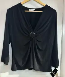 Studio I Y2K Blouse. Color: Black. Size: 18. NWT.
