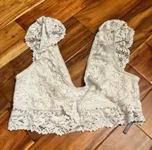 Aerie white ruffle lace bralette. Size large