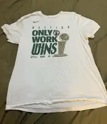 Boston Celtics Only Work Wins White Parade Champions Nike Basketball Womens XL