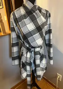 Matilda Jane Women's XS‎ Extra Small Black Plaid Check It Twice Jacket Coat