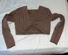 Brown long sleeve athletic top