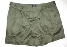 New NWT Jones New York Shorts Army Green Dark Fatigue 8 Work Casual Dress Belt