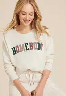 Homebody Chenille Embroidered Relaxed Fit Sweatshirt