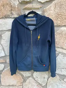Aviator Nation Navy Ombré Full Zip Hoodie Jacket Size Small 