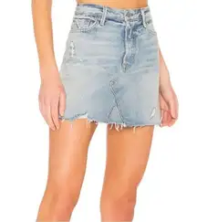 GRLFRND Eva A-Frame Gusset Denim Skirt in Pacific- Size 28