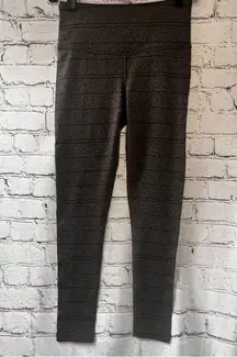 Prana NWT Women’s Transform 7/8 Leggings Gray with Black Stripes Size XS