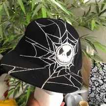 Tim Burton’s the nightmare before Christmas goth black white spiderweb hat cap (Size M/L)