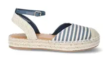 Time and Tru Stripe Ankle Strap Espadrille Shoes(Size 9.5)