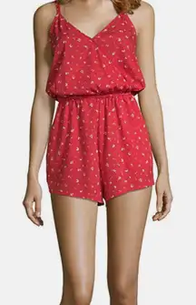 Red Floral Romper