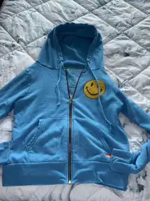 Aviator Nation Blue Smiley Face Zip Up