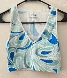 Garage Blue & Green Swirl Ribbed Tank