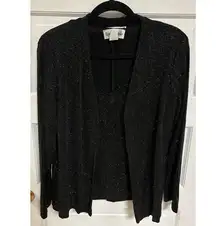 Vintage Ronni Nicole Twin Set Black Size Medium Shimmery Sparkly Shoulder Pads