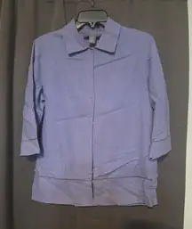 Norton McNaughton Women's Lavender Top, Petite Small‎ Button Up, 3/4 Sleeves