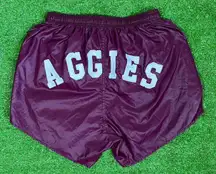 Vintage Texas A&amp;M Running Shorts Small &quot;AGGIES&quot; Retro Athletic Shorts 4&quot; Inseam