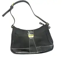 Etienne Aigner  Canvas & Croc Leather Shoulder Bag