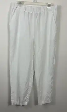 Quince Women's White European Linen Pants Size L