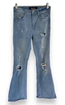 Indigo Rein Womens Jeans Size 5 26 Blue Denim Light‎ Wash Distressed Boot Cut