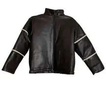 10 DK Brown pleather Motor sport jacket