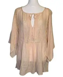 Calypso St. Barth light pink peasant top size S