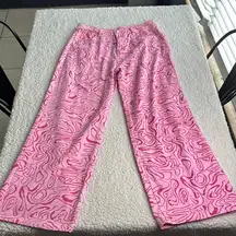 Bailey Rose Pink Patterned Wide Leg Jeans