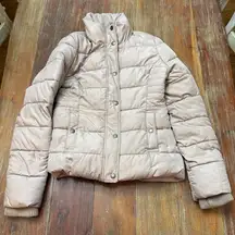 Abercrombie & Fitch Beige Puffer Jacket XS Womens Cozy Winter Plush