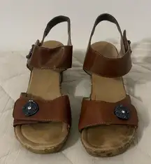 Rieker Brown Sandals with Black Accents
