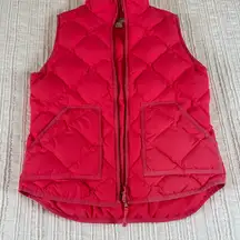 J CREW XS down vest quilted pink Puffer VEST puffer feather zip