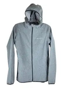 Columbia Womens Miller Peak Softshell Gray Jacket Sz Small Water Repellant Hood