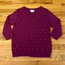 Elegant  Pearl Embellished Sweater Sz M