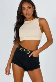 black high waisted Eddie denim shorts