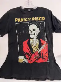 Tultex Panic at the Disco Skeleton Graphic Concert T Shirt 