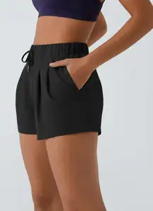 Halara NWT MidRise Elastic Drawstring Ruched Pocket Casual Shorts 3"  Size Small