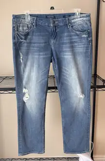 Vigoss Womens The‎ Thompson Tomboy Pockets Denim Blue Jeans 33x27 (36x29)