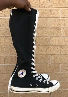 Y2K Converse Chuck Taylor All Star XXHI Black Tall Canvas Boot Sneaker High Top Knee Calf High Shoe RARE 1V708 #Skater #Punk #Goth #Grunge #Emo Women 6