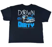Down N Dirty Cornwell Quality Tools Cars Black Blue Graphic Short Sleeve T-shirt