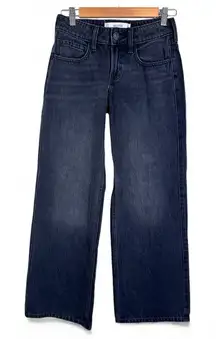 Hollister Black Low Rise Baggy Wide Leg Jeans Womens 23 Casual Denim Fall