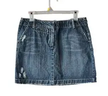 Vintage 2006 Gap Denim distressed mini skirt. Size 8