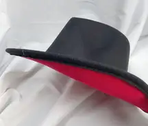 Red wide brim cowboy felt hat