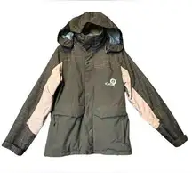 VOLCOM Women's Large Insulated Lined Snowboard Ski Snow Jacket Brown and Pink