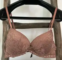 Danskin Brown Lace Up Push-up Bra, 34B