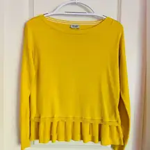 Liu Jo Knite Top With Ruffle Bottom Women's Yellow Sz S