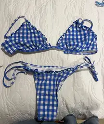 Blue gingham target bikini