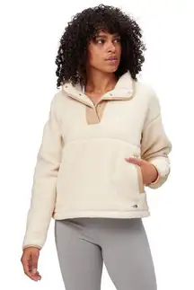 The North Face Cragmont Fleece 1/4 Snap Pullover Sweater Cream Size S‎ NWT
