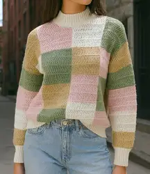 Greylin Gwen patchwork sweater