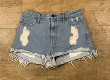Show Me Your MuMu Distressed Jean Shorts Size 28