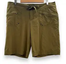 Athleta Kick It Cargo Olive Green‎ Bermuda Drawstring Waist Shorts Sz XL